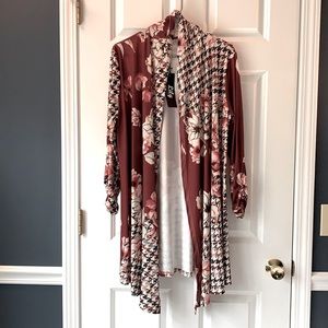 Floral Open cardigan tunic